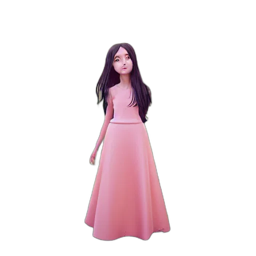 dress, 3d render, concept art, cartoon transparent PNG cut-out