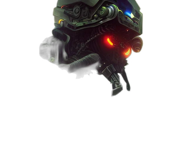 robot, mask, weapon, creature transparent PNG cut-out