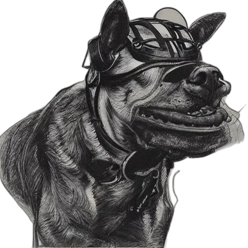 staff, animal, face, mask, photorealistic, pencil sketch, concept art, watercolor transparent PNG cut-out