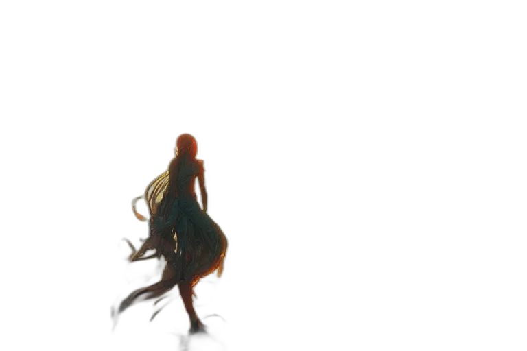 dress, dragon, creature, hair transparent PNG cut-out