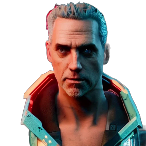 jacket, face, cyberpunk, concept art transparent PNG cut-out