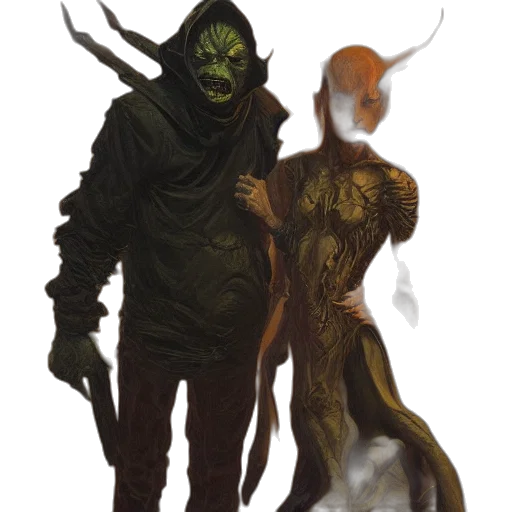 mask, staff, creature, concept art transparent PNG cut-out