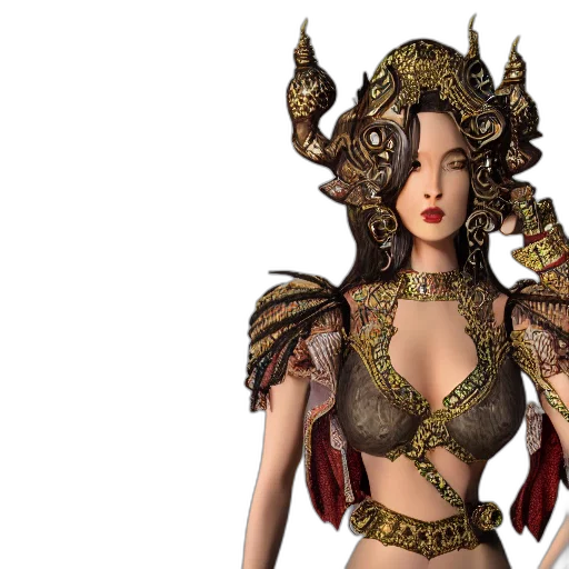 fantasy art, 3d render, concept art, pixel art, sexy, princess, ornate, intricate transparent PNG cut-out