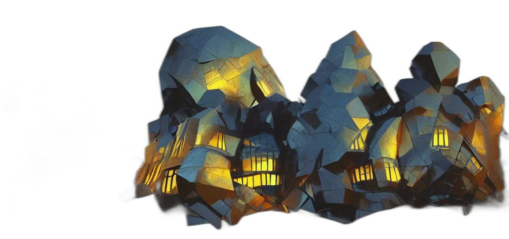 crown, jewelry, mask, concept art, 3d render, night, golden, futuristic transparent PNG cut-out