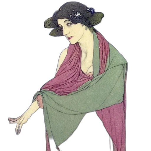 dress, staff, jewelry, hat, watercolor, concept art, fantasy art, pixel art transparent PNG cut-out