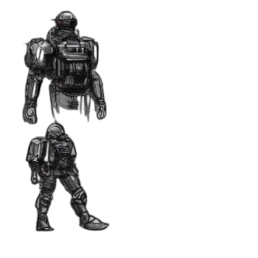 robot, jacket, weapon, creature transparent PNG cut-out