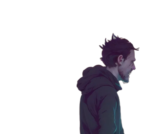 jacket, face, mask, robot, concept art, comic book art, pixel art, watercolor transparent PNG cut-out