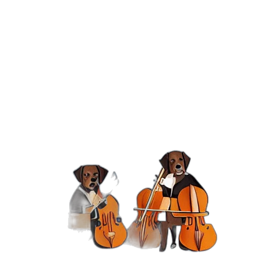 watercolor, concept art, pixel art, photorealistic, orchestra, composed, dogs transparent PNG cut-out