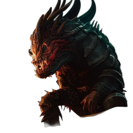 dragon, creature, mask, face, concept art, fantasy art, pixel art, 3d render transparent PNG cut-out