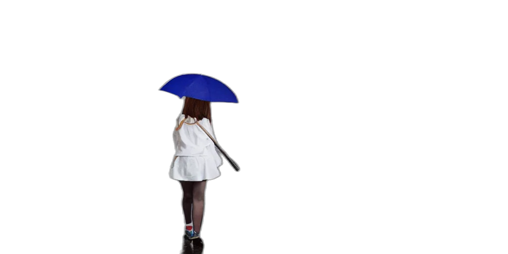 umbrella, dress, staff, hat, 3d render, concept art, pixel art, anime transparent PNG cut-out