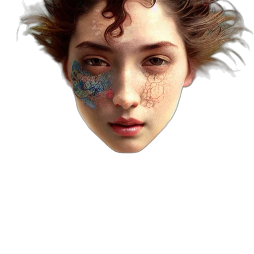 face, mask, hair, crown transparent PNG cut-out