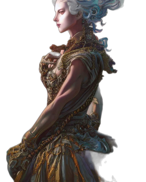 dress, dragon, crown, sword transparent PNG cut-out