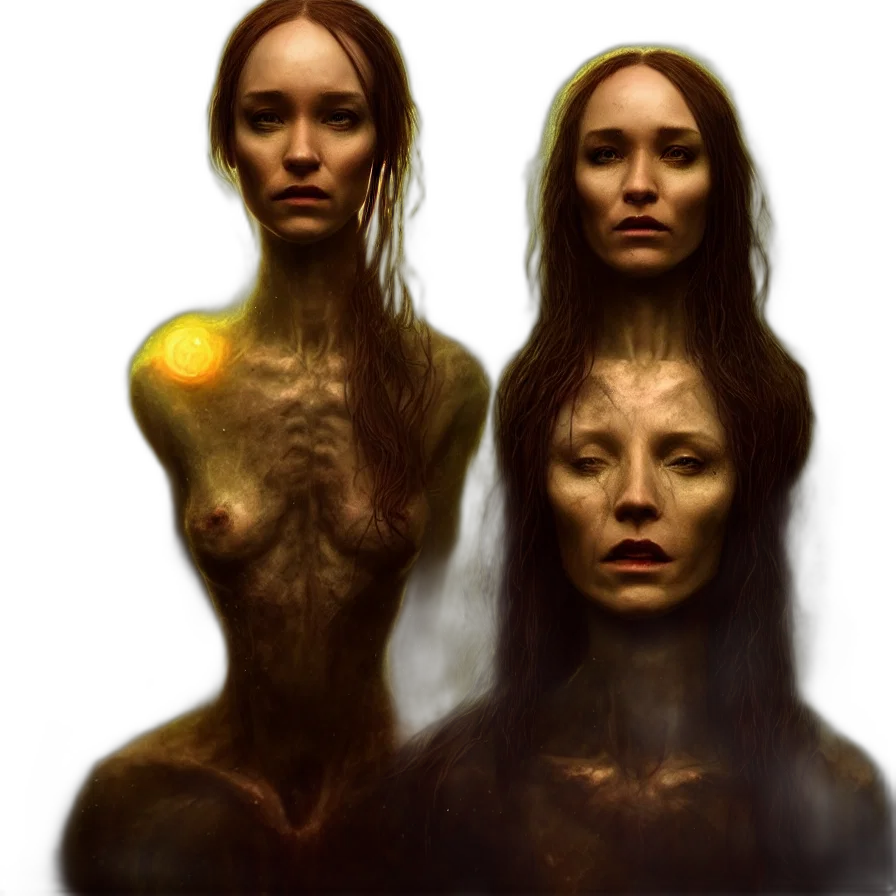 face, hair, creature, concept art transparent PNG cut-out