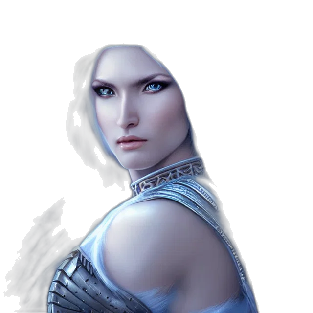 face, robot, dress, fantasy art, concept art, photorealistic, comic book art, blue transparent PNG cut-out