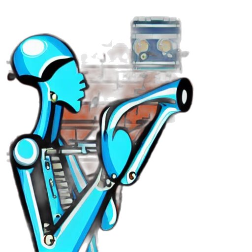 robot, concept art, cartoon, 3d render transparent PNG cut-out