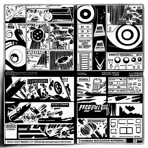 comic book art, concept art, cyberpunk, monochrome transparent PNG cut-out