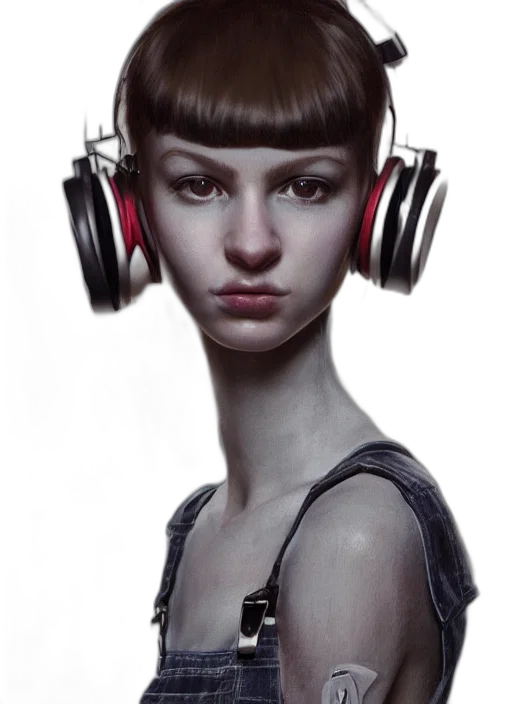 face, robot, cyberpunk, photorealistic transparent PNG cut-out