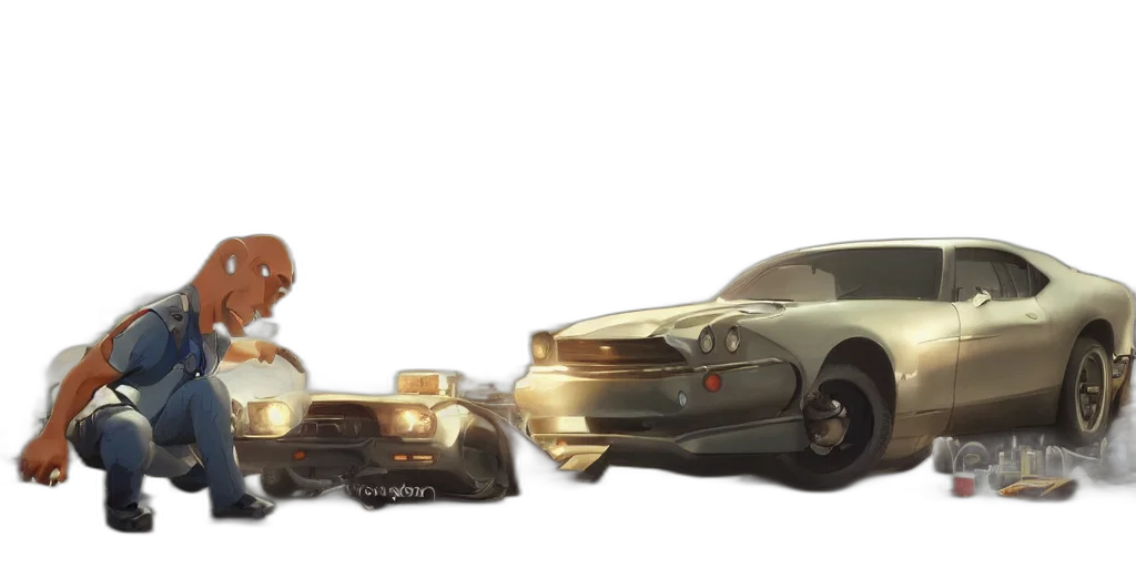 car, concept art, 3d render, photorealistic transparent PNG cut-out