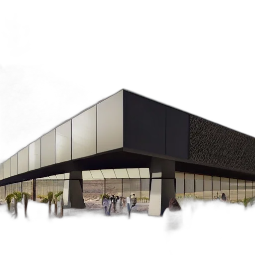 building, 3d render, concept art, architectural, rendering, biophilia, desert transparent PNG cut-out