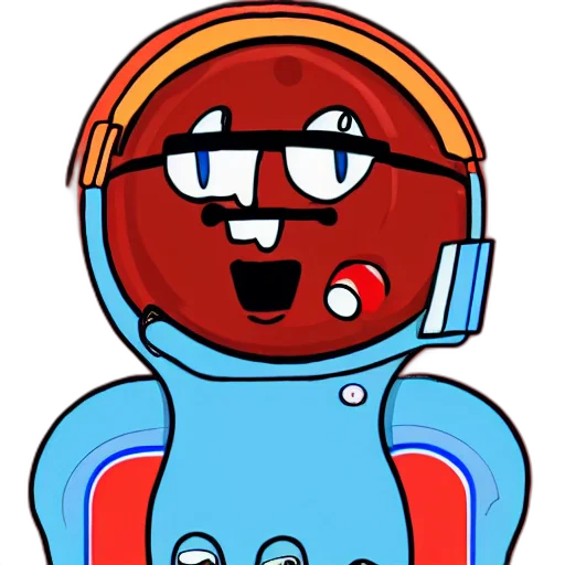 robot, face, staff, cartoon, concept art, pixel art, 3d render, outer space transparent PNG cut-out