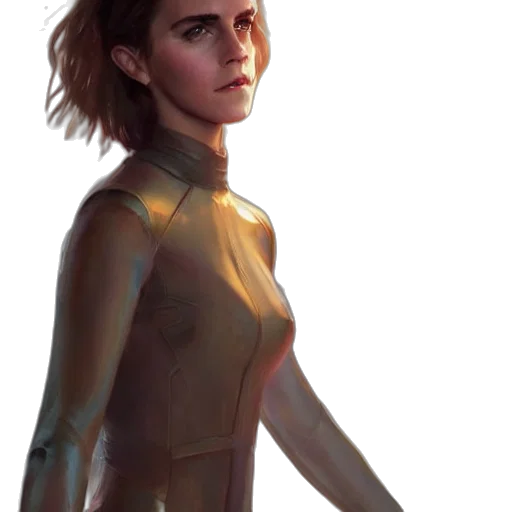 dress, robot, jacket, face, concept art, cyberpunk, comic book art, fantasy art transparent PNG cut-out