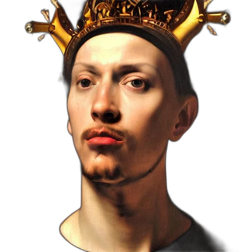 crown, face, staff, dragon, photorealistic, fantasy art, concept art, 3d render transparent PNG cut-out
