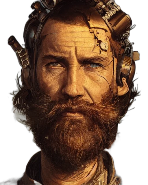 face, mask, staff, robot, concept art, cyberpunk, comic book art, fantasy art transparent PNG cut-out