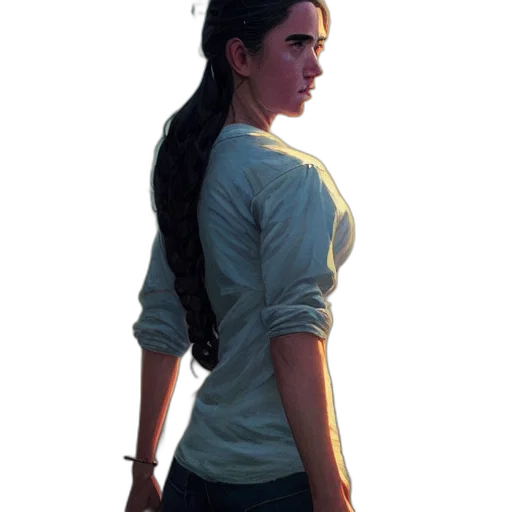 staff, jacket, hair, dress transparent PNG cut-out