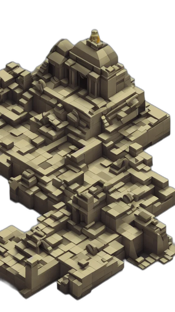 building, 3d render, pixel art, concept art transparent PNG cut-out