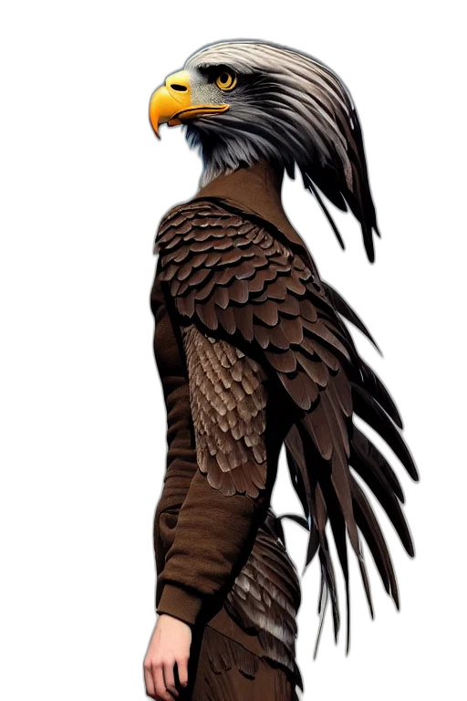 animal, creature, jacket, staff, fantasy art, concept art, photorealistic, 3d render transparent PNG cut-out
