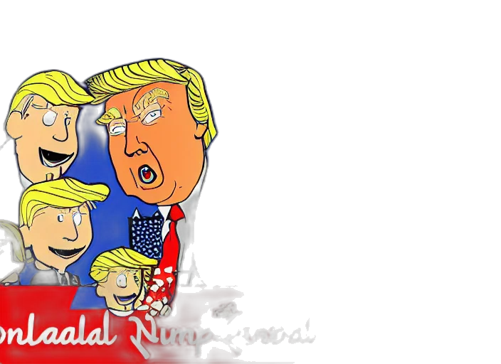 hat, cartoon, 3d render, pixel art, photorealistic, donald, trump, jigsaw transparent PNG cut-out