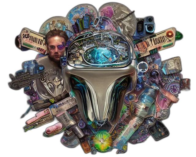 mask, robot, weapon, jacket transparent PNG cut-out