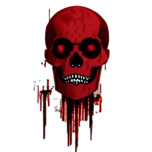 mask, face, pixel art, concept art, 3d render, photorealistic, red, glitchy transparent PNG cut-out