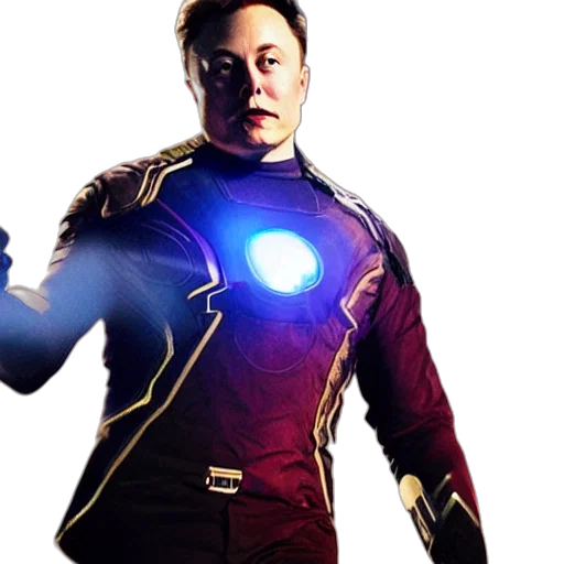 robot, comic book art, concept art, 3d render, elon, musk, holding, infinity transparent PNG cut-out