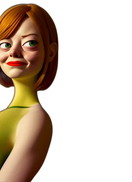face, mask, dress, 3d render, concept art, photorealistic, cartoon, green transparent PNG cut-out