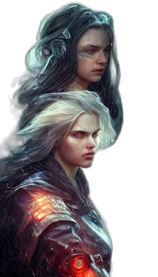 hair, face, dragon, fantasy art transparent PNG cut-out