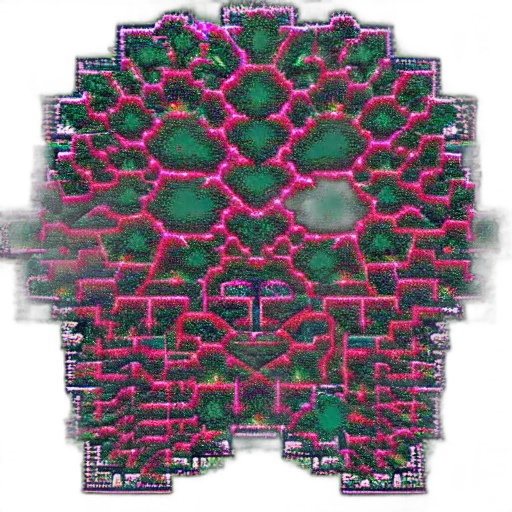 crown, robot, tree, flower, pixel art, vaporwave, 3d render, concept art transparent PNG cut-out