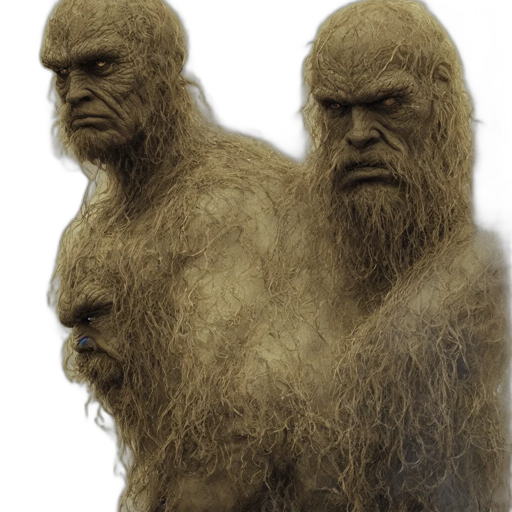 creature, hair, mask, face, concept art, fantasy art, comic book art, photorealistic transparent PNG cut-out