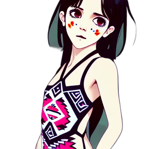 dress, anime, cartoon, pixel art transparent PNG cut-out