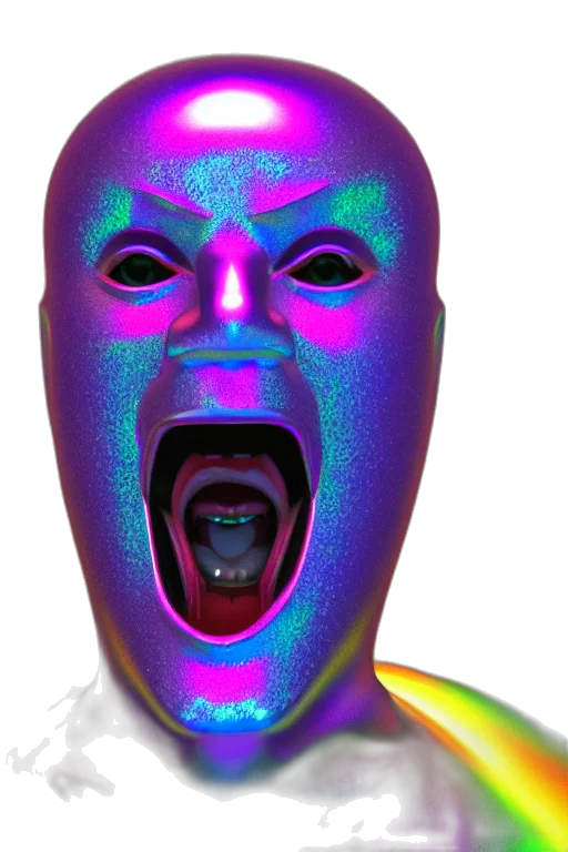 mask, face, creature, robot, vaporwave, 3d render, cyberpunk, concept art transparent PNG cut-out