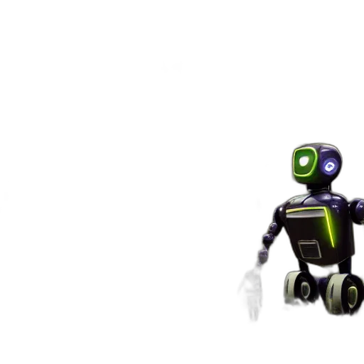 robot, staff, creature, weapon, 3d render, concept art, pixel art, cyberpunk transparent PNG cut-out