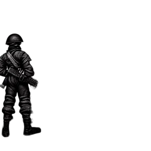 weapon, robot, jacket, staff transparent PNG cut-out