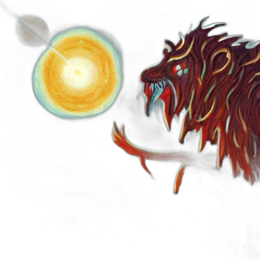 dragon, food, staff, creature, concept art, fantasy art, watercolor, photorealistic transparent PNG cut-out
