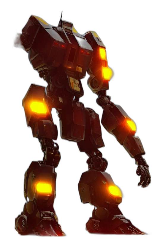 robot, weapon, concept art, 3d render transparent PNG cut-out