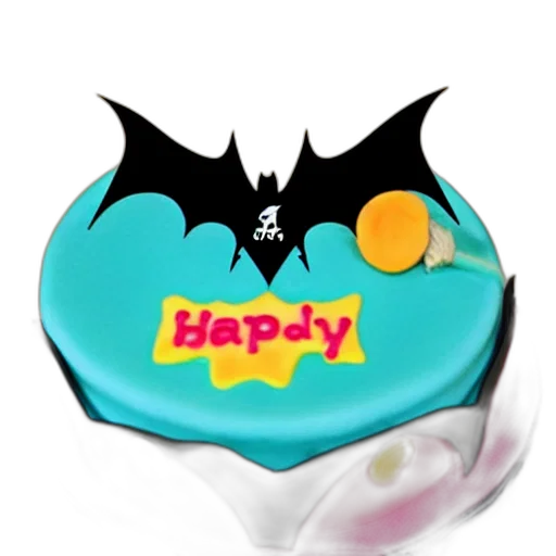 3d render, bat, birthday, cake, girls transparent PNG cut-out