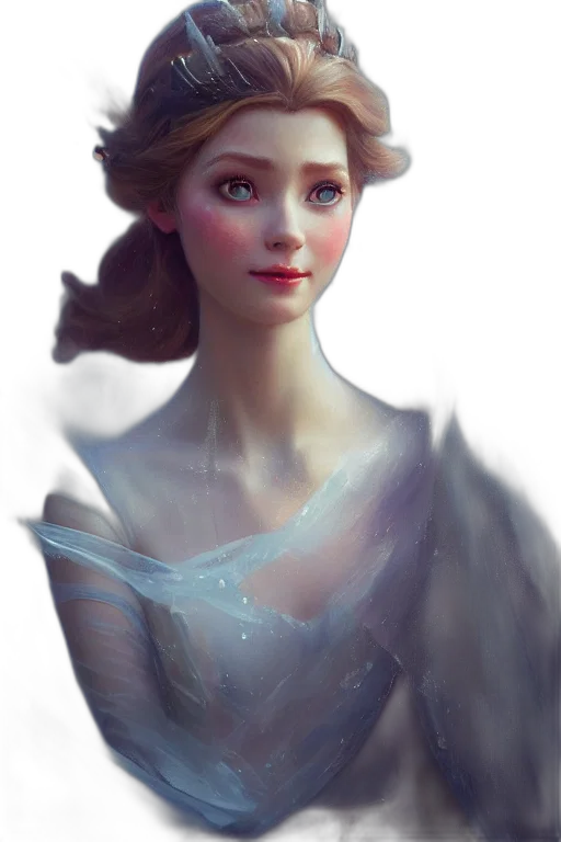 crown, dress, face, robot, fantasy art, photorealistic, concept art, oil painting transparent PNG cut-out