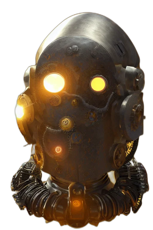 robot, mask, face, weapon transparent PNG cut-out
