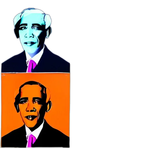 cartoon, obama, style, andy transparent PNG cut-out