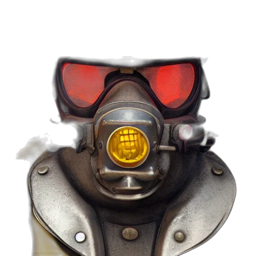 mask, robot, weapon, face, concept art, 3d render, photorealistic, cyberpunk transparent PNG cut-out