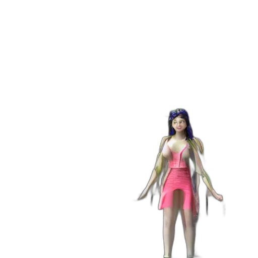 dress, 3d render, concept art, vaporwave transparent PNG cut-out